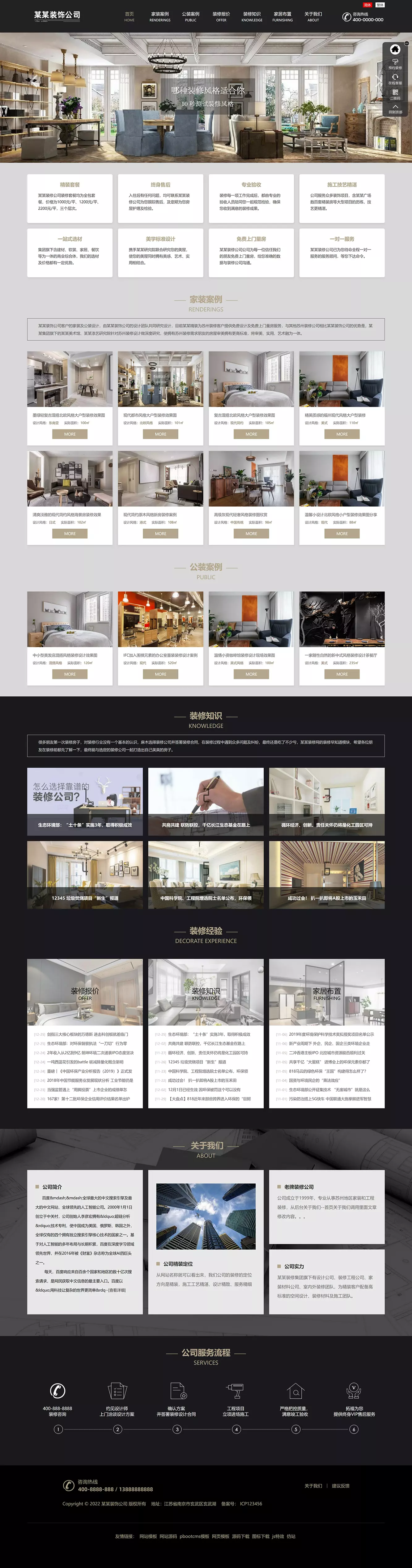 pbootcms装修公司自适应模板装饰装修行业通用插图